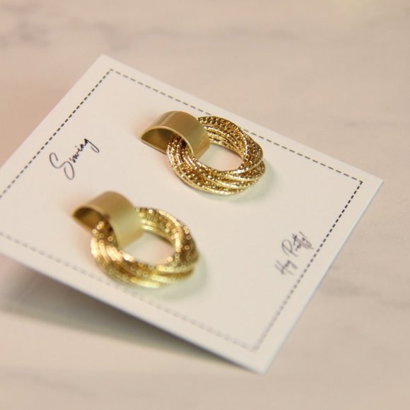 *HOST Pick*Gold Metal Multi-layer Stud Earrings - Picture 4 of 5